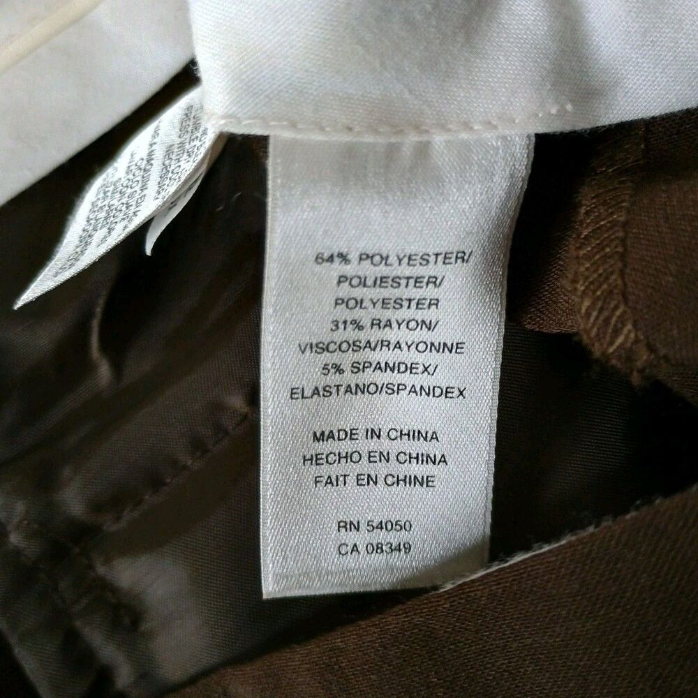 Jones New York Collection Woman Pants 18W Brown Stretch Dress Slacks Str8 Leg - Picture 10 of 10